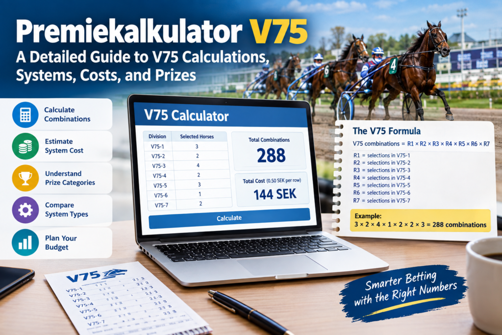 Premiekalkulator V75: A Detailed Guide to V75 Calculations, Systems, Costs, and Prizes